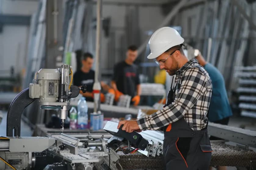 KGN SAE technician operating industrial machinery on the factory floor